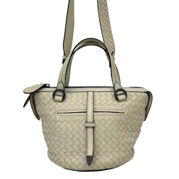 BOTTEGA VENETA White Leather Intrecciato Bag - Picture 2 of 16